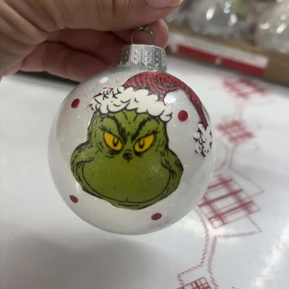 Bundle of 18 hand made the Grinch glass ornaments